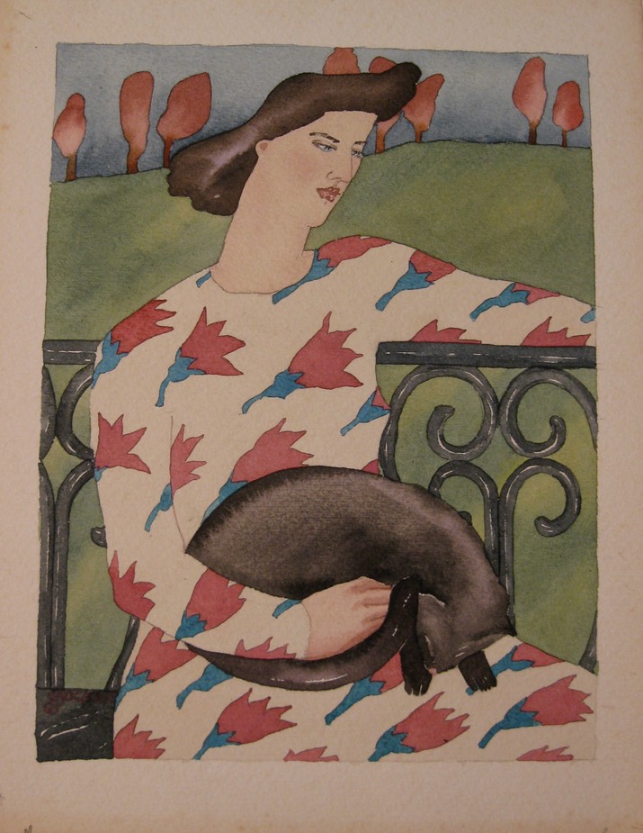 Woman with Cat1a