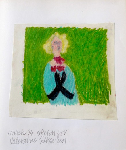 Sketch for Valentine Silkscreen 1976