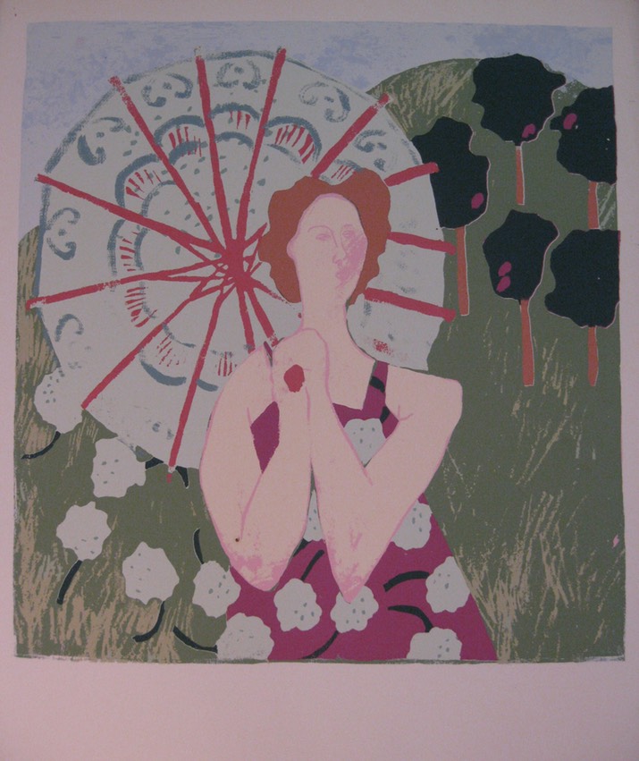 Woman with Umbrella 1976-1a